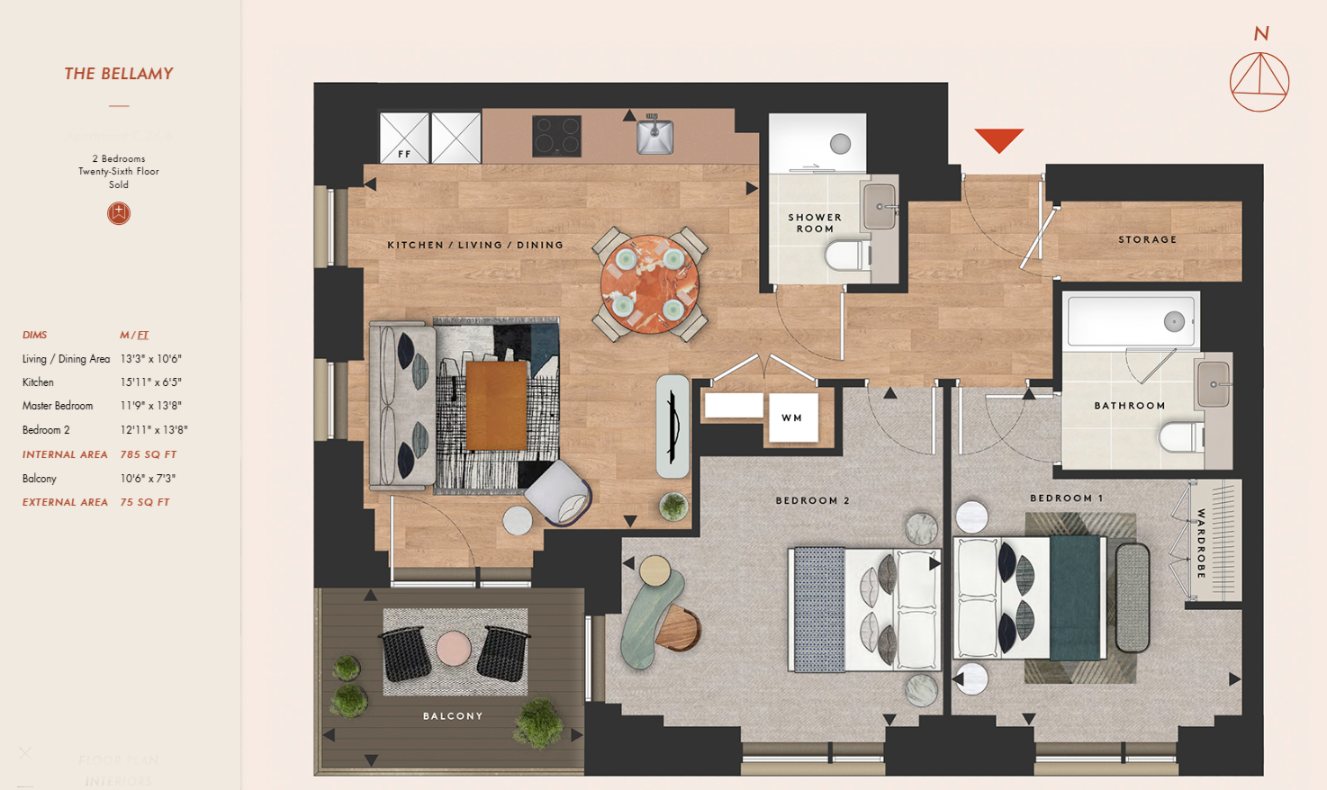 The Bellamy, Canary Wharf, E14 floorplan