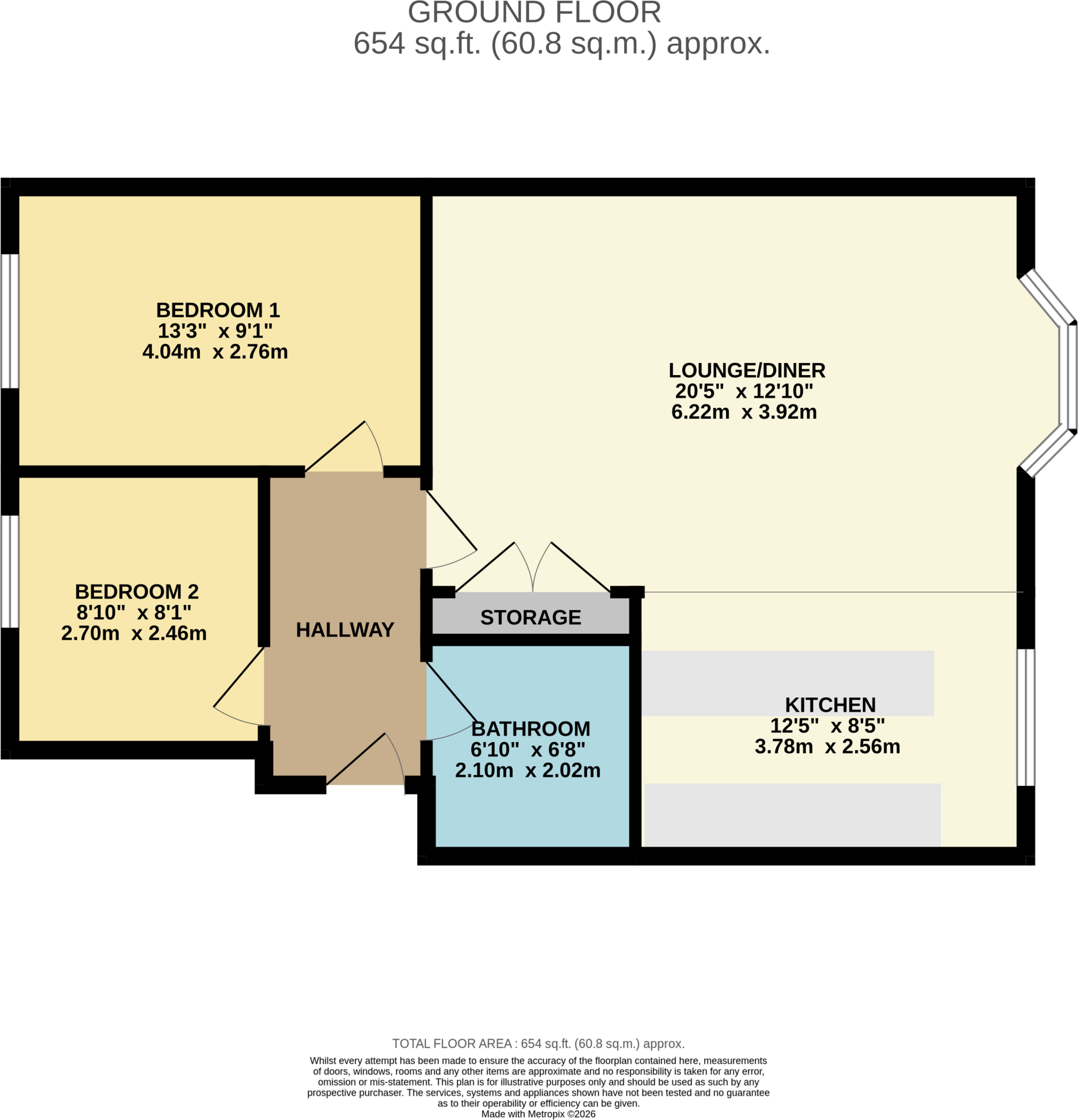 Flat 1 60 Rostrevor House Rostrevor Road, Davenport floorplan
