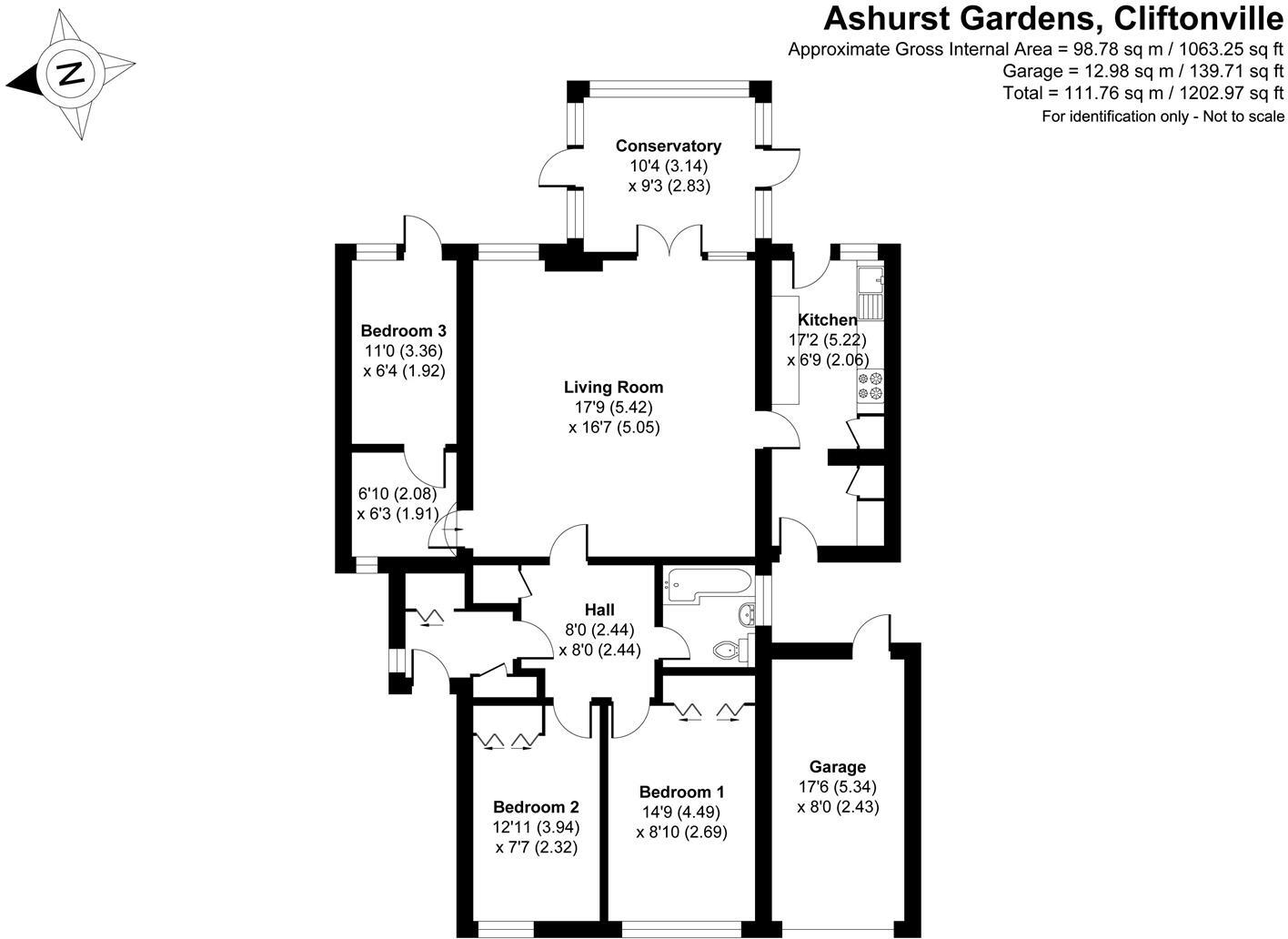 Ashurst Gardens, Cliftonville, Margate floorplan