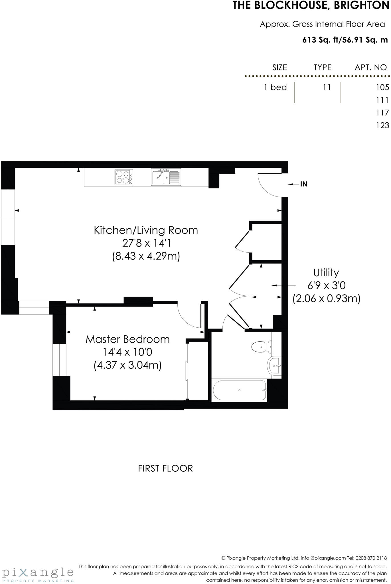 Apartment 27, Block House B, Brighton floorplan