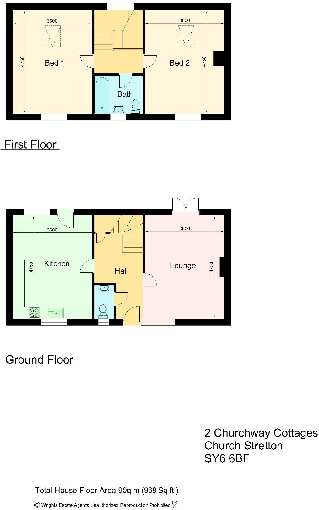 2 Churchway Cottages, Church Stretton, Shropshire, SY6 6BF floorplan
