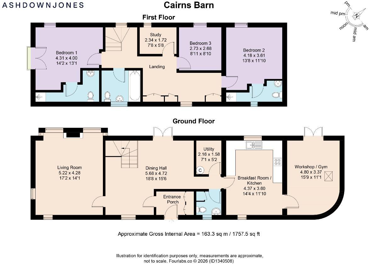 Cairns Barn, Hay Fellside, Hayclose Lane New Hutton, New Hutton, Kendal floorplan