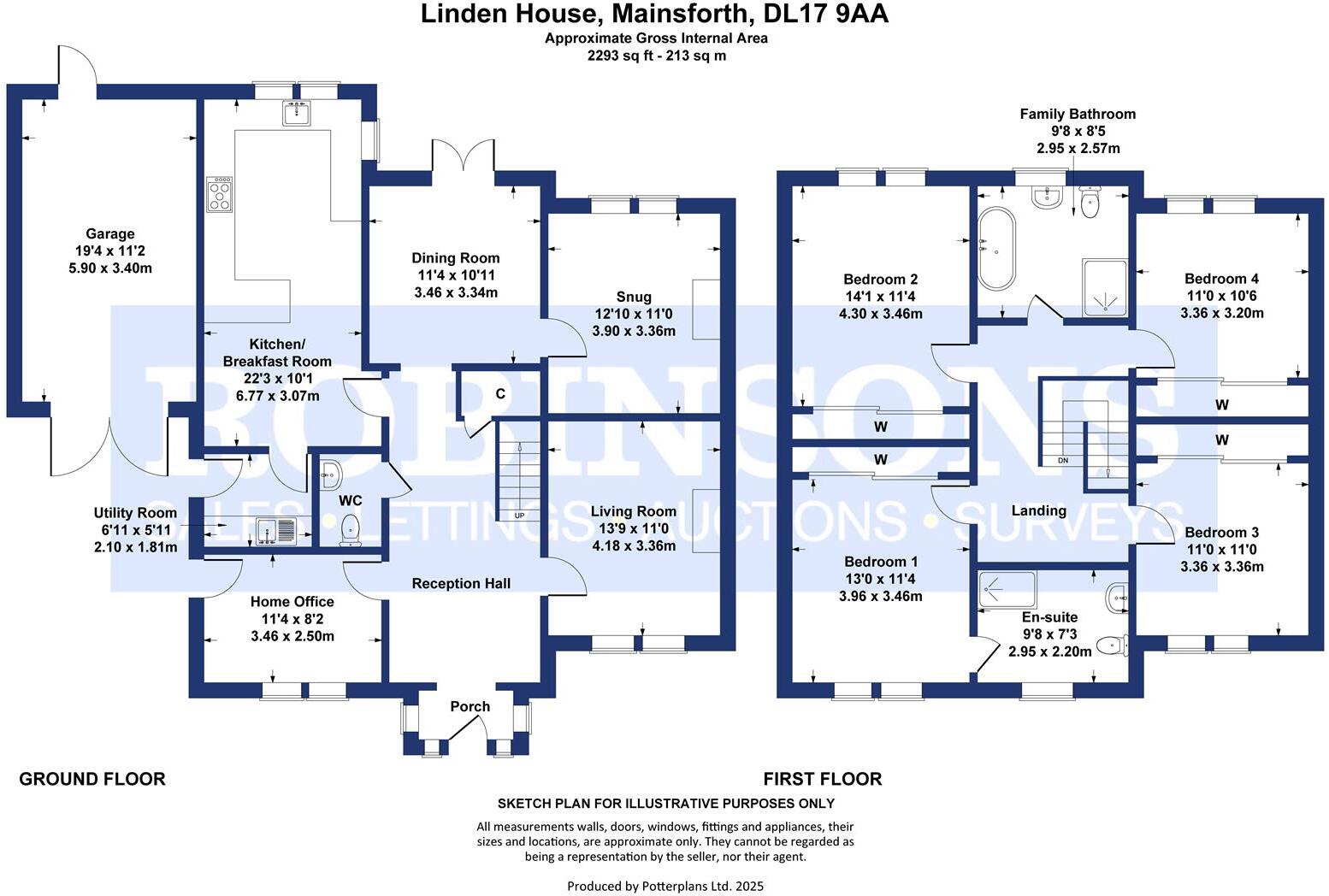 Linden House, Mainsforth, floorplan