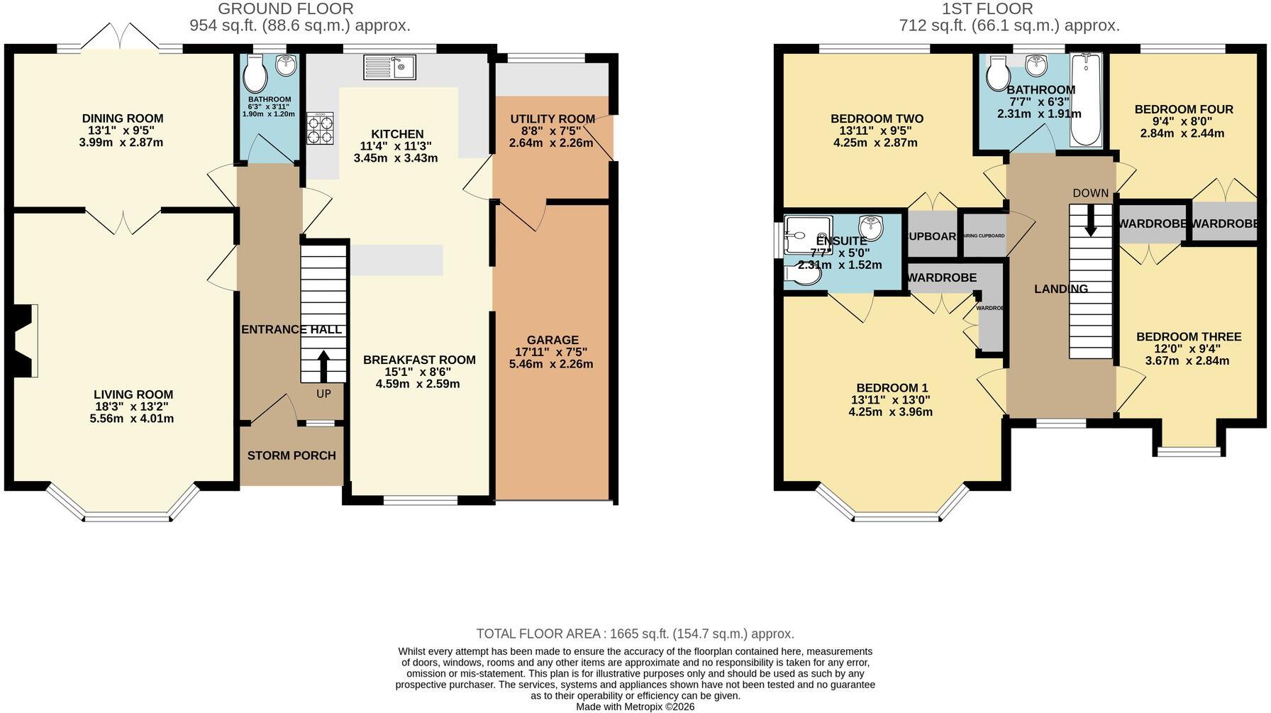 1, Bitterley Close, Ludlow, SY8 floorplan