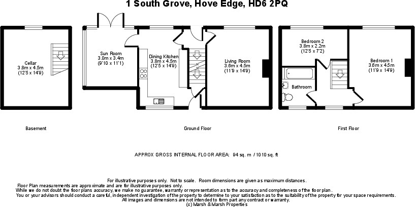 1 South Grove, Hove Edge, HD6 2PQ floorplan
