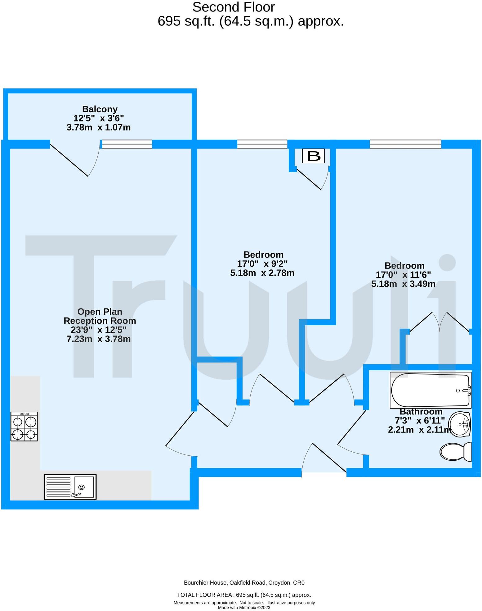 Oakfield Road, Bourchier House, CR0 floorplan