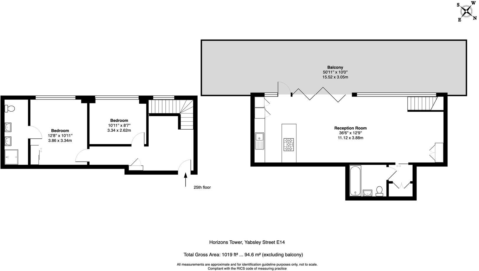 Horizons Tower, Yabsley Street, London, E14 floorplan