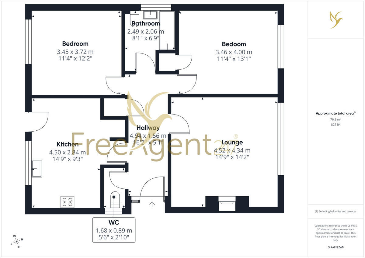 #WelcomeHome to: 3 Whitehall Close, Rushwick, Worcester, WR2 floorplan