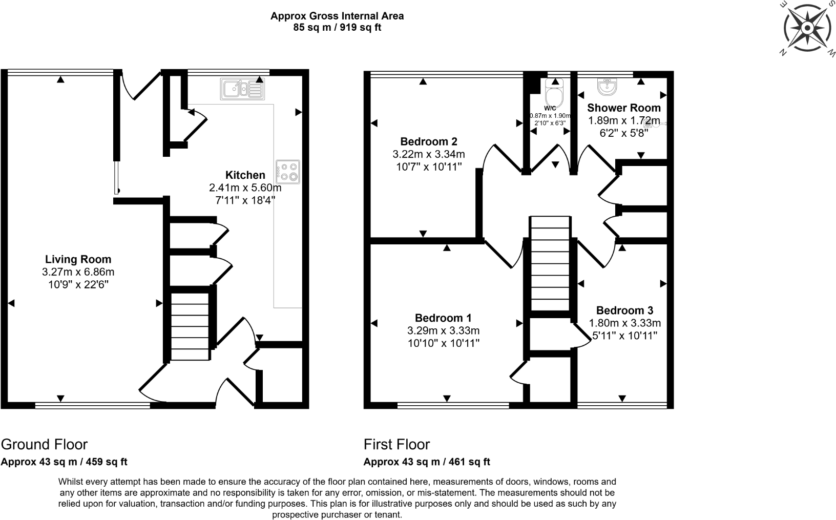 1, Nesfield Road, Leeds, West Yorkshire, LS10 floorplan