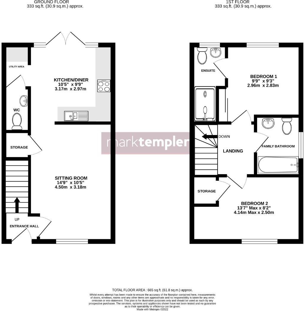 Beautifully presented two bedroom home in the village of  Yatton floorplan