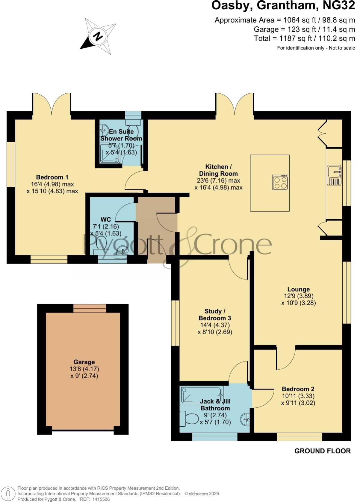 Houblon View, Oasby, Grantham, Lincolnshire, NG32 floorplan