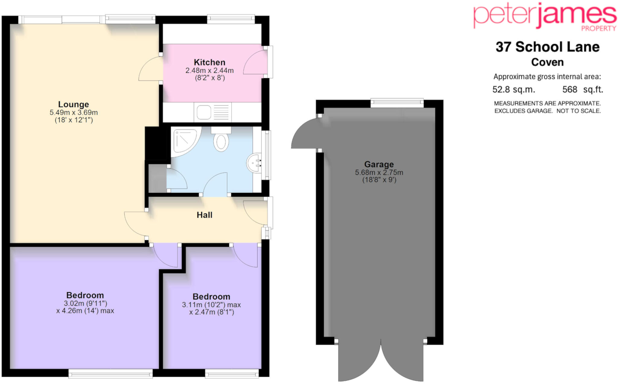 School Lane, Coven floorplan