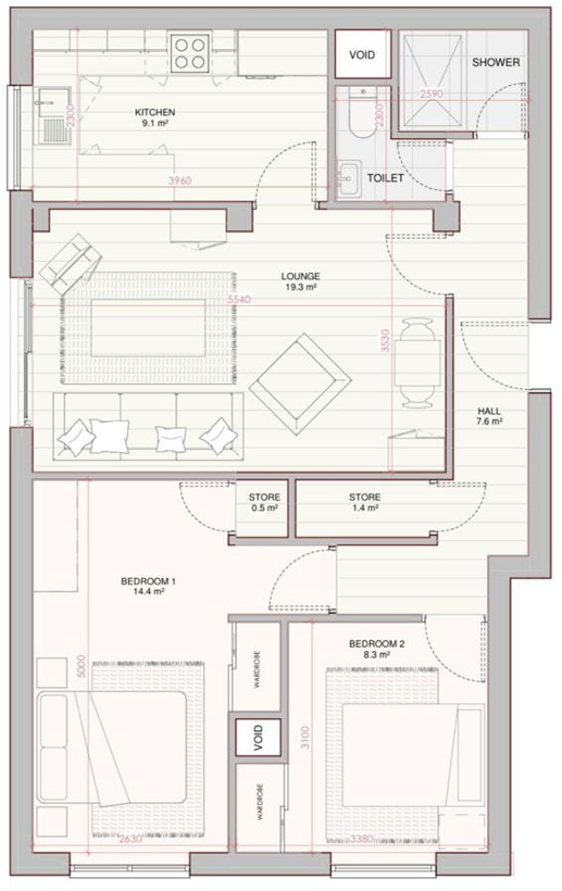 One Trafford Edge, Stretford, Manchester floorplan