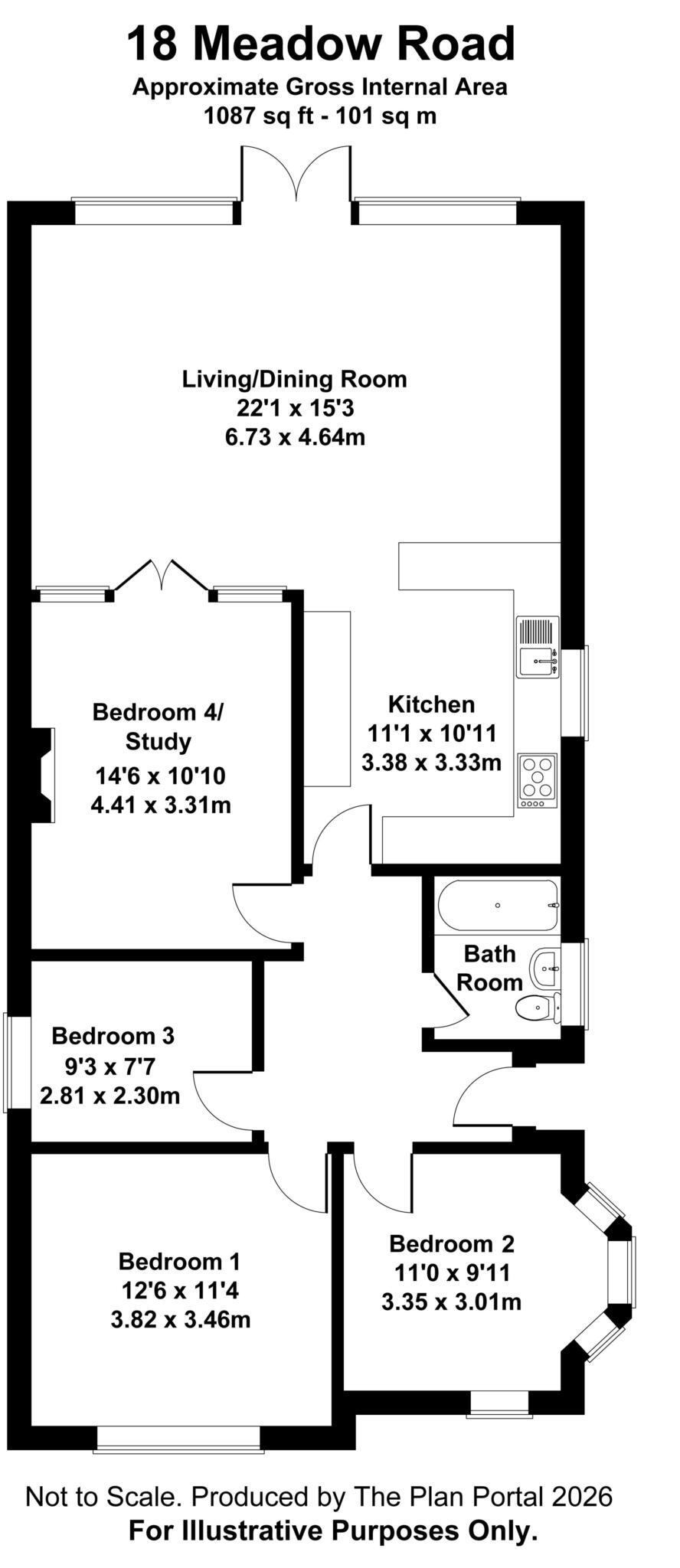 Meadow Road, Charlton Marshall floorplan
