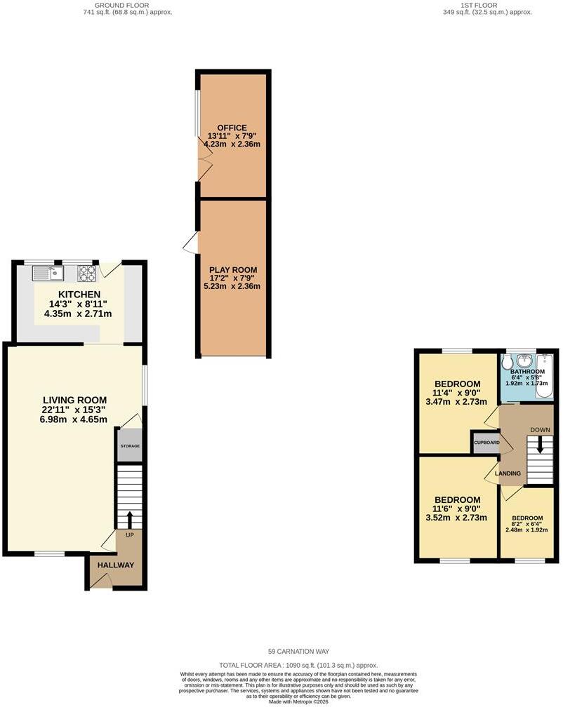 59, Carnation Way, Red Lodge, Suffolk, IP28 8TW floorplan