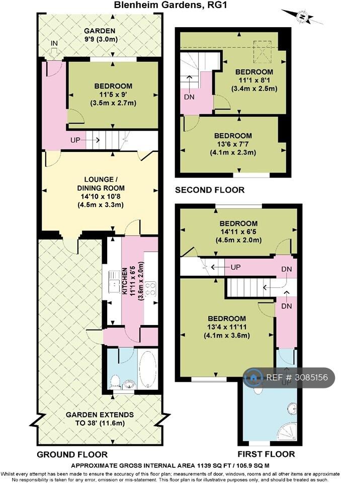 Blenheim Gardens, Reading, RG1 floorplan