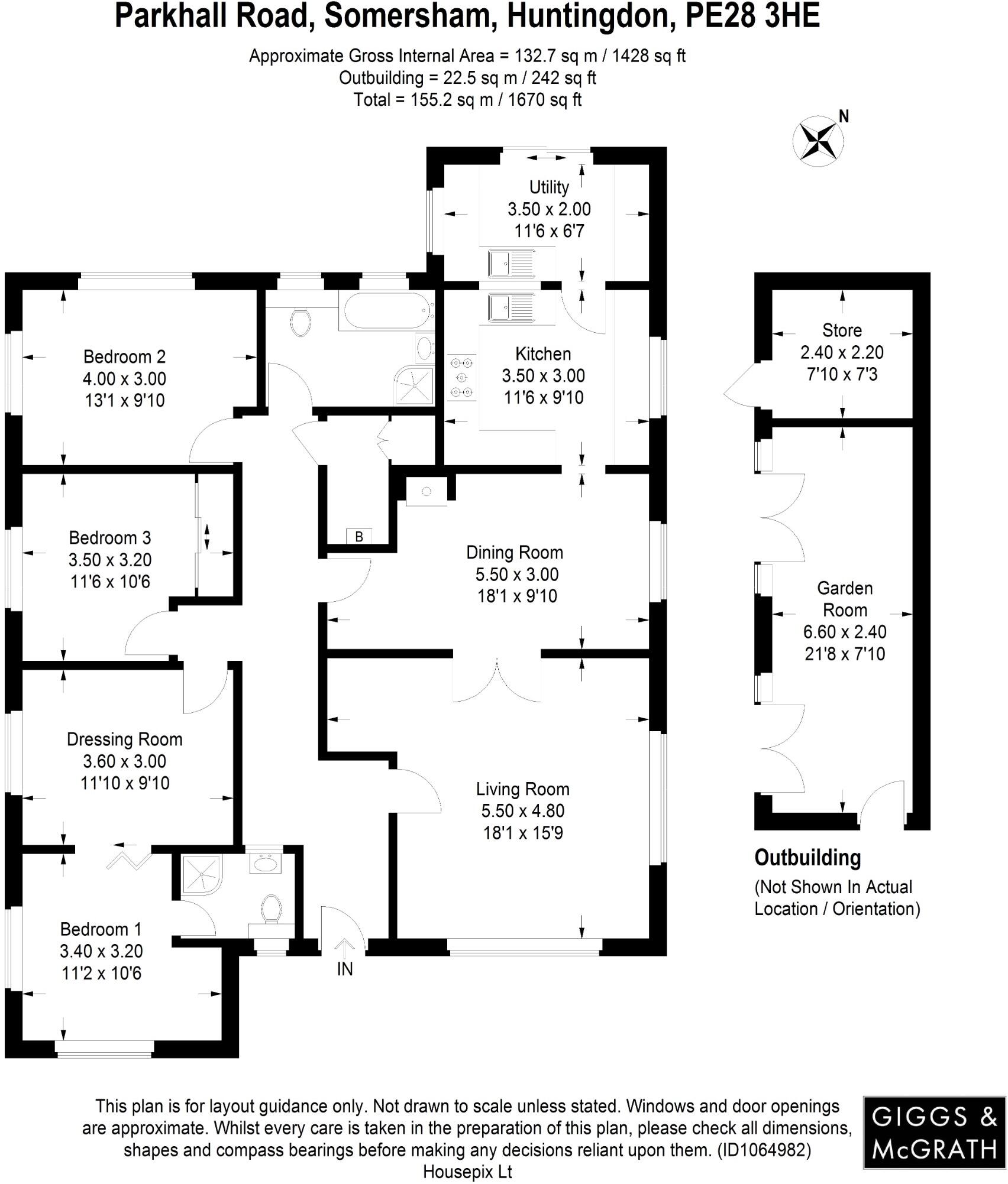 Parkhall Road, Somersham, Huntingdon, Cambridgeshire, PE28 3HE floorplan