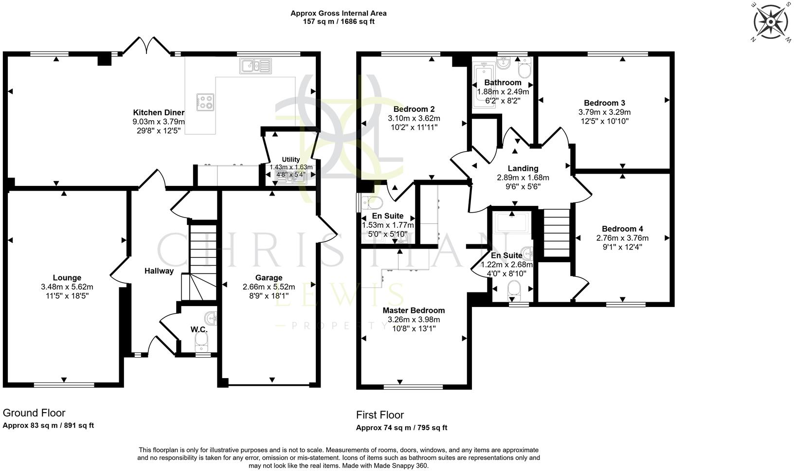 Harding Way, Evesham floorplan
