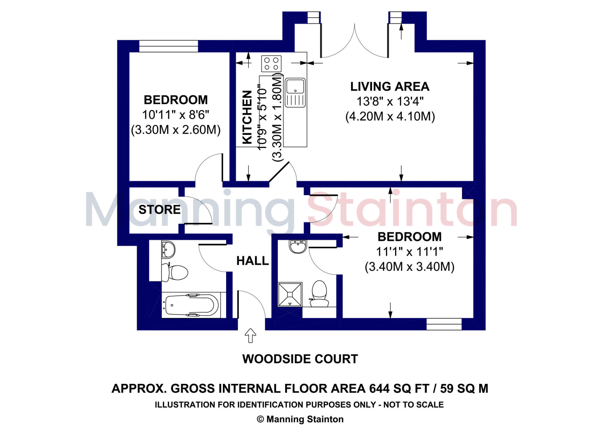 Flat 2 Woodside Court, Broadgate Lane, Horsforth, Leeds, West Yorkshire floorplan
