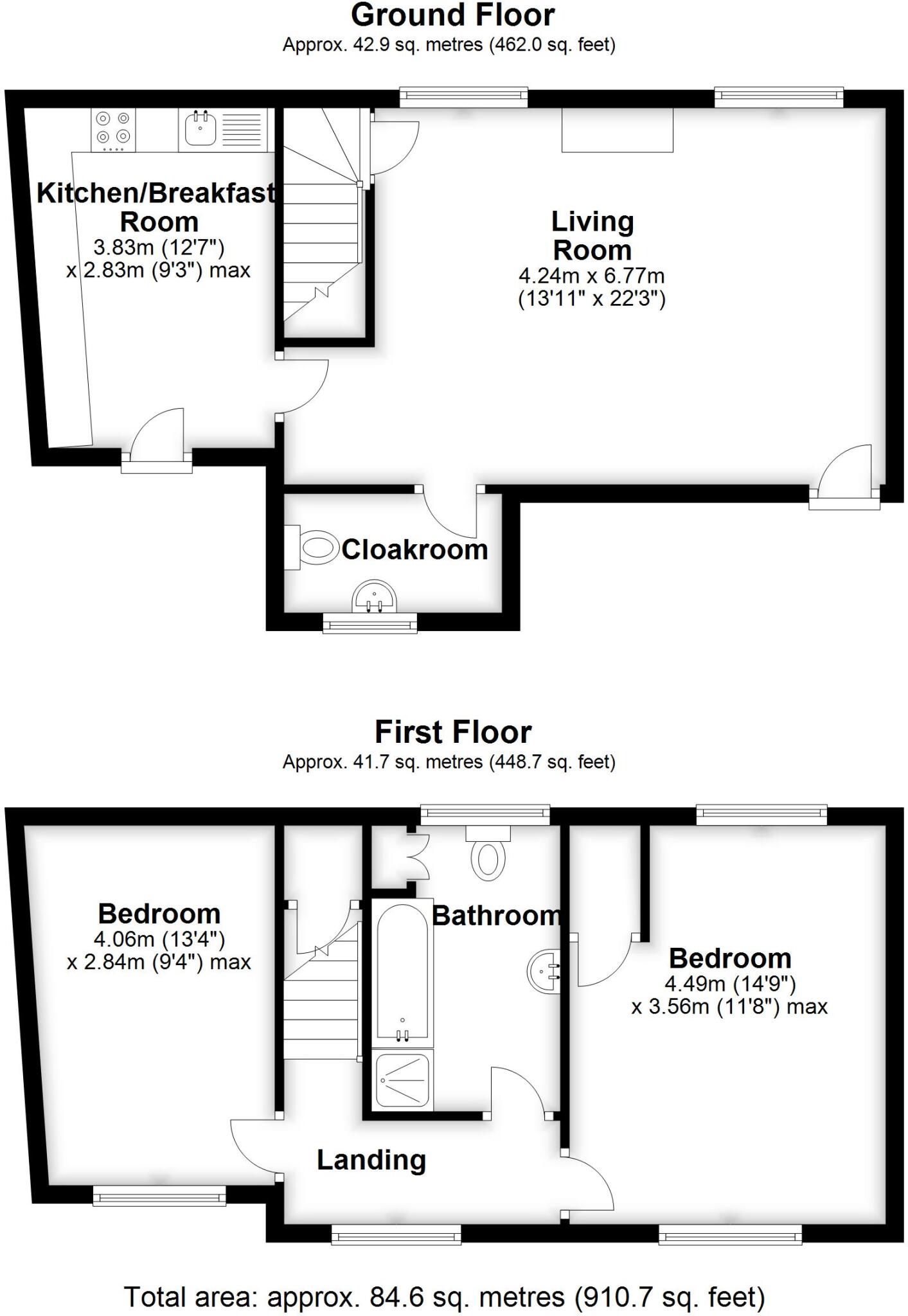 Bulls Mill Cottages, Bullsmill Lane, Stapleford, Hertfordshire floorplan