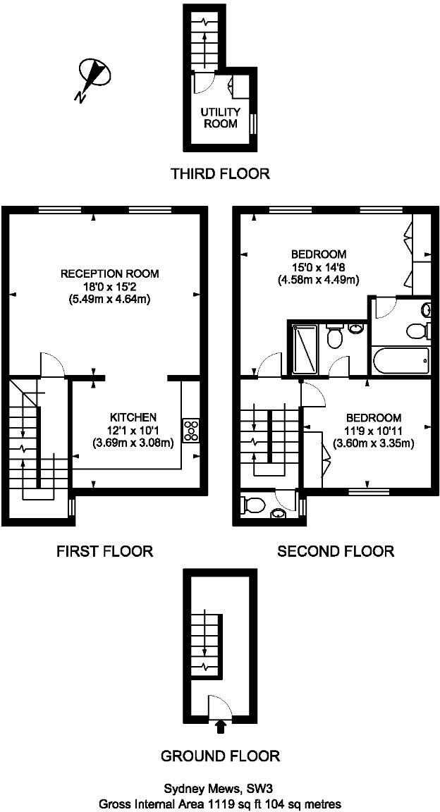 Sydney Mews, Chelsea, London, SW3 floorplan