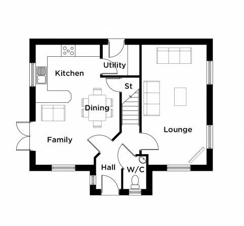 Plot 318 The Bromley, Meadow Gate, White Carr Lane, Thornton-Cleveleys, Lancashire, FY5 floorplan