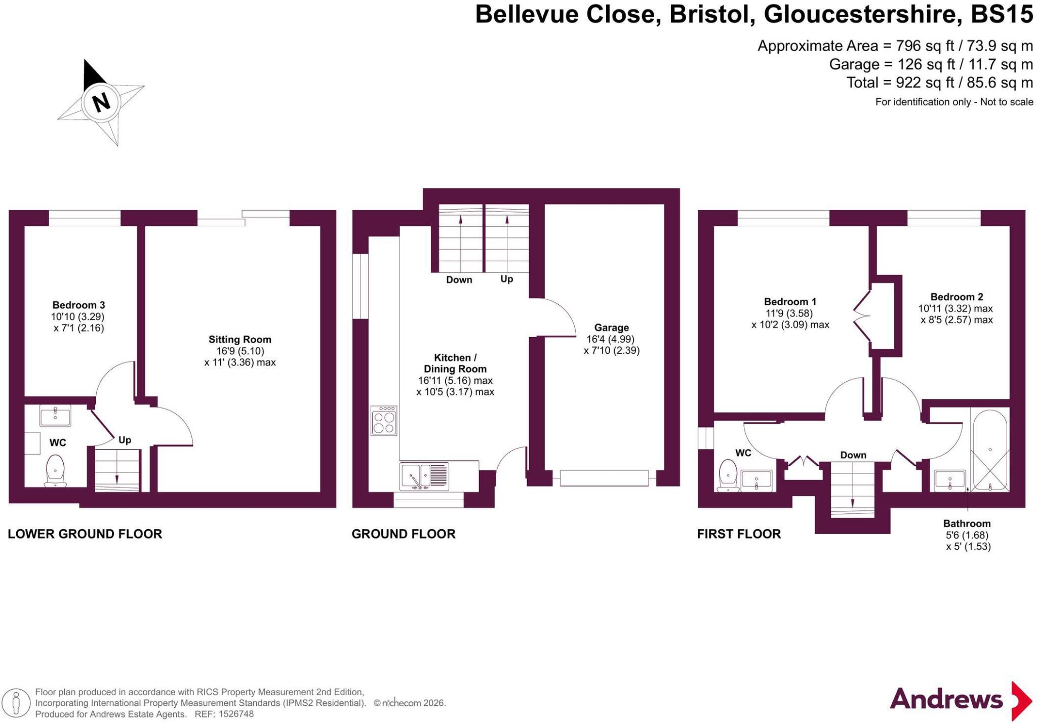 Bellevue Close, Bristol, Gloucestershire, BS15 floorplan