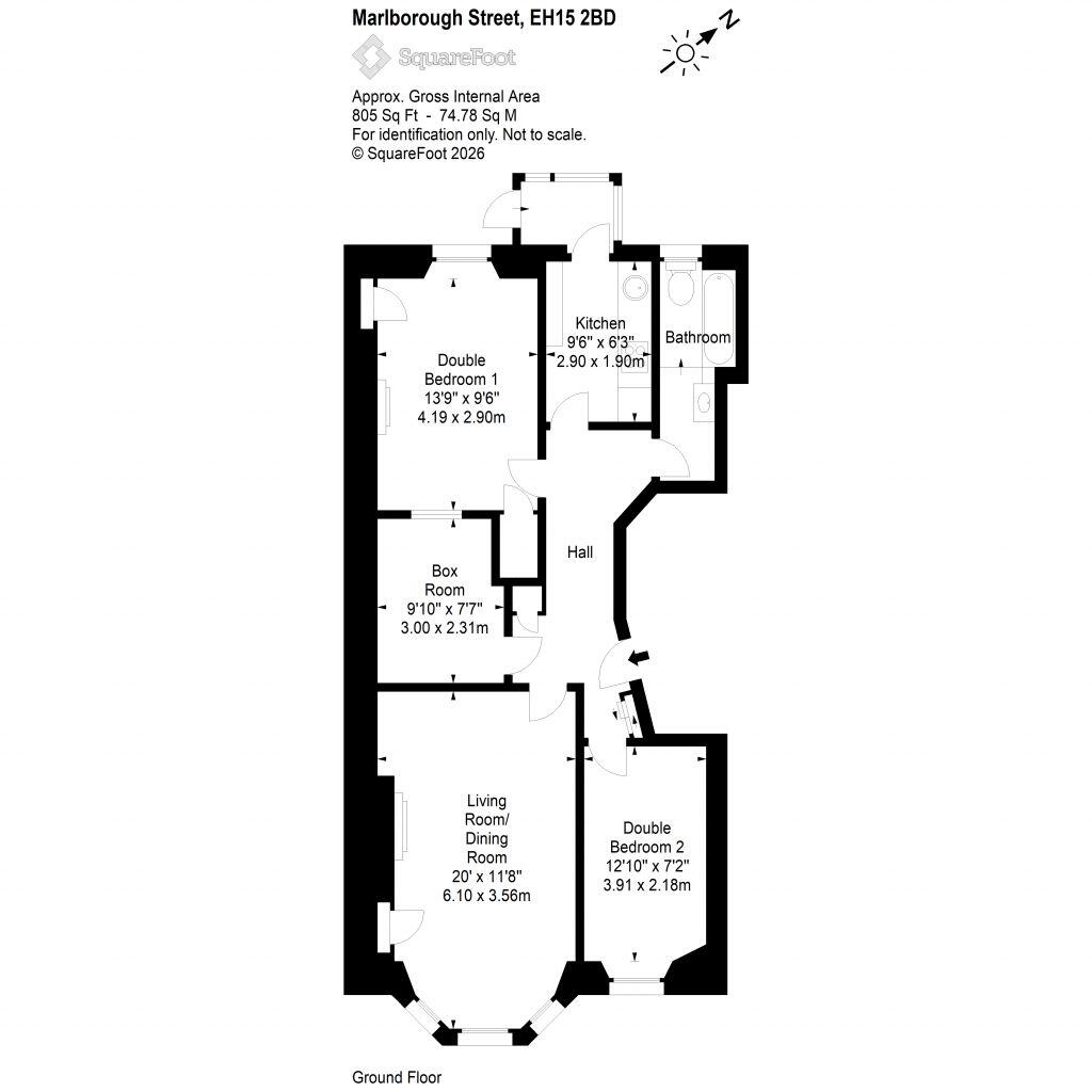 37/2 Marlborough Street, Porotbello, EH15 2BD floorplan