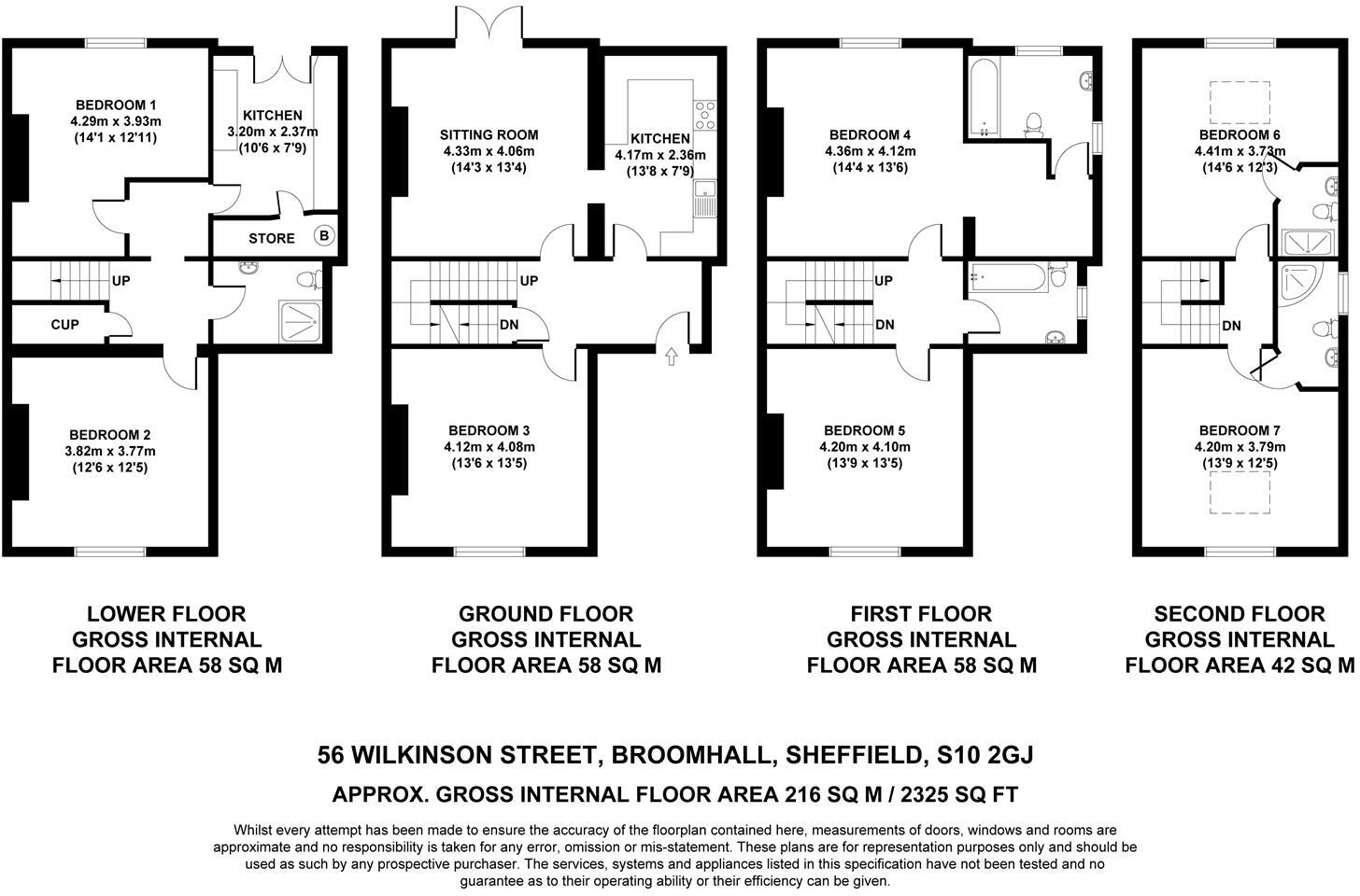 56 Wilkinson Street, Sheffield floorplan