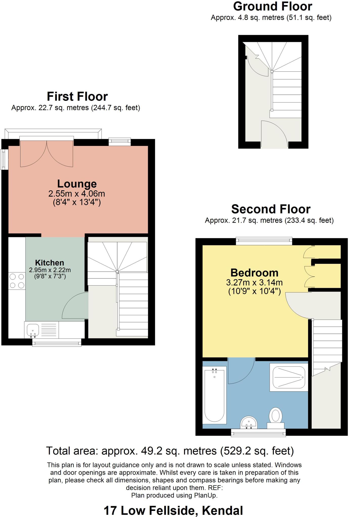 17 Low Fellside, Kendal, Cumbria, LA9 4NH floorplan