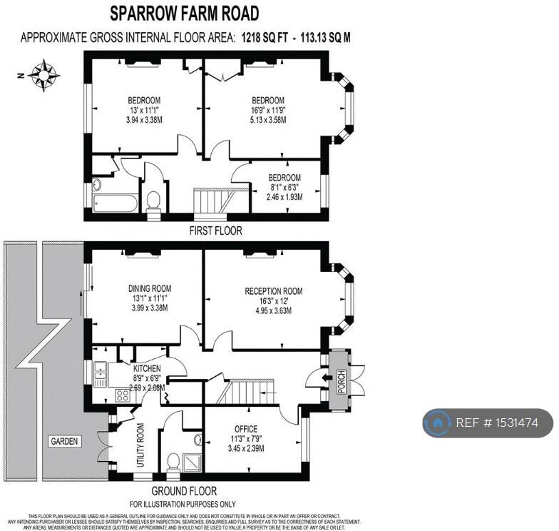Sparrow Farm Road, Epsom, KT17 floorplan