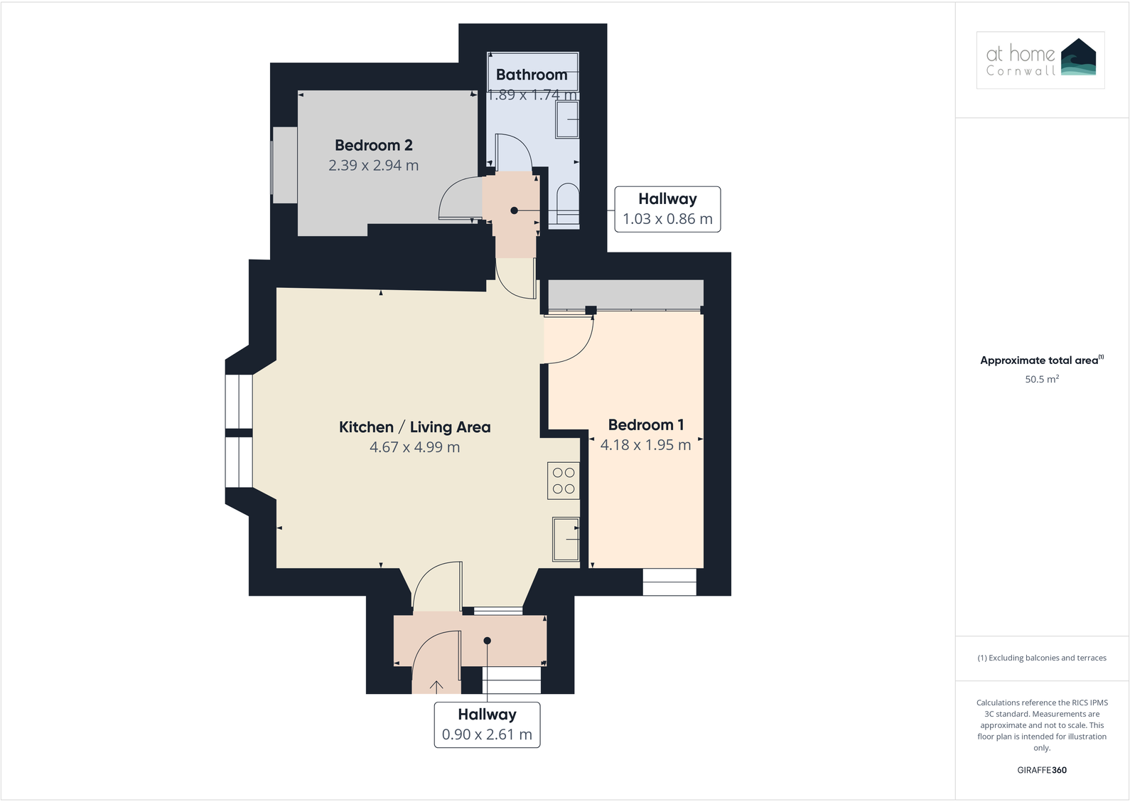 Nampara Court - Ground Floor 2 Bed Apartment: Just moments from Perranporth Beach and local amenities! floorplan