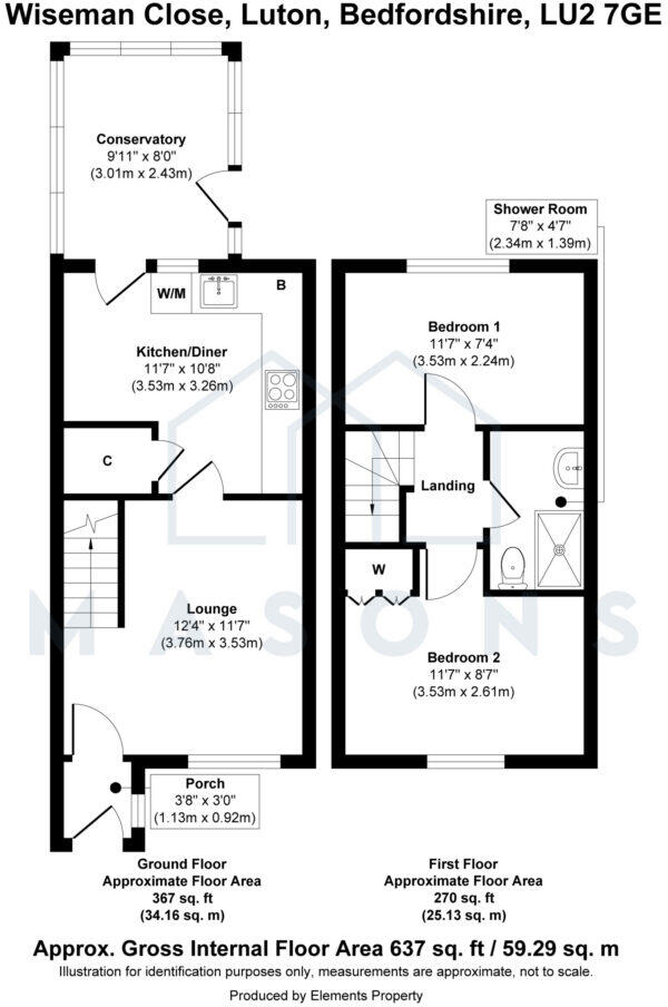 Wiseman Close, Luton, Bedfordshire, LU2 7GE floorplan