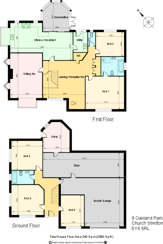 9 Oakland Park, Church Stretton, Shropshire, SY6 floorplan