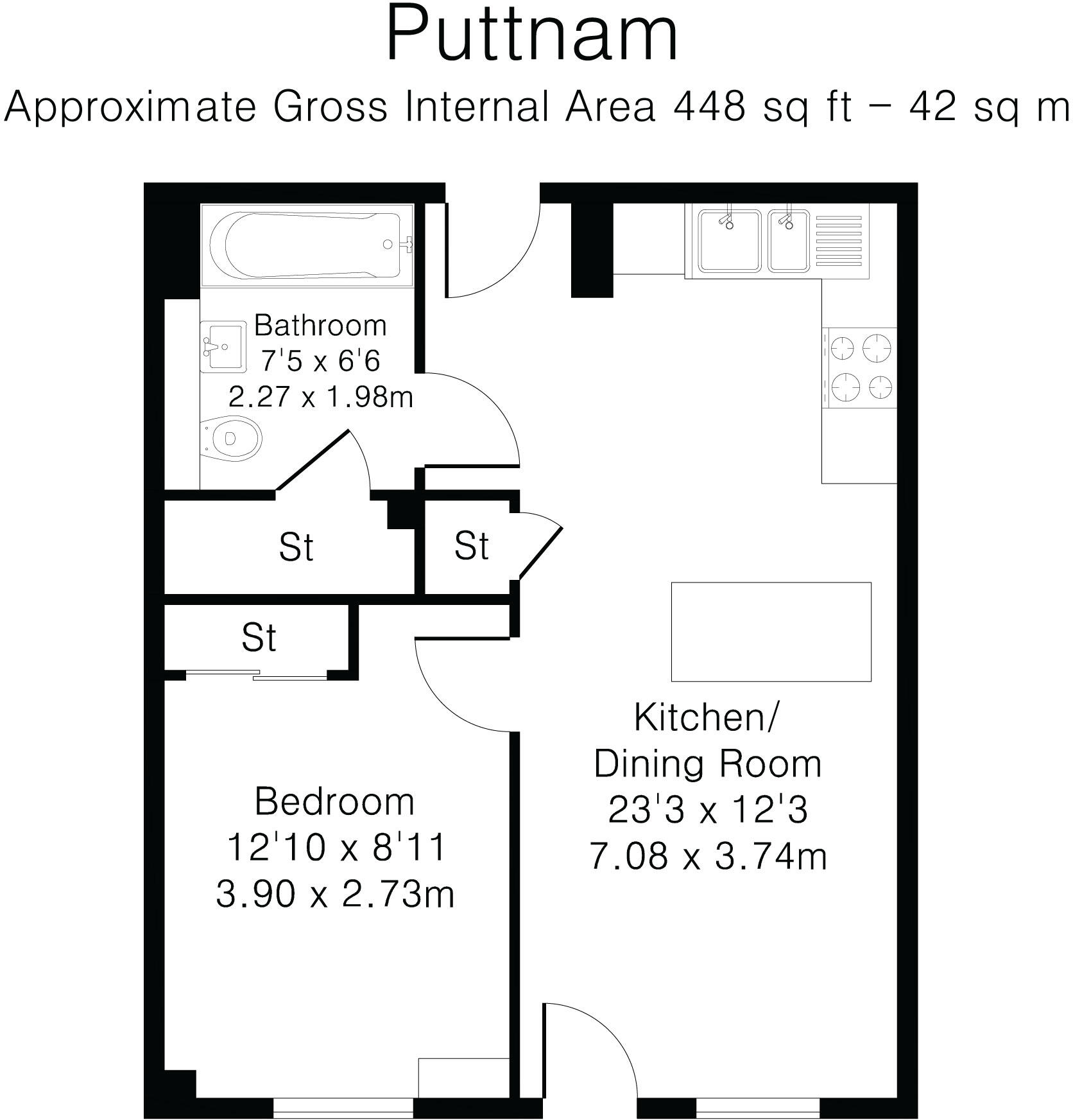 Joseph Huntley Walk, Reading, RG1 floorplan