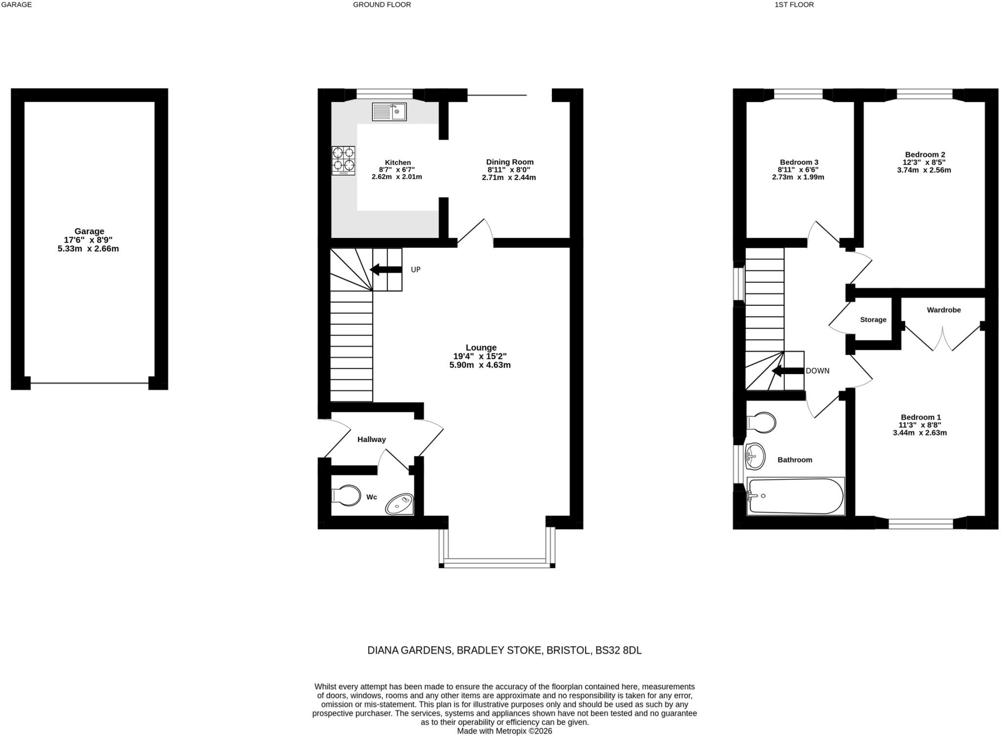 Diana Gardens, Bradley Stoke, Bristol floorplan