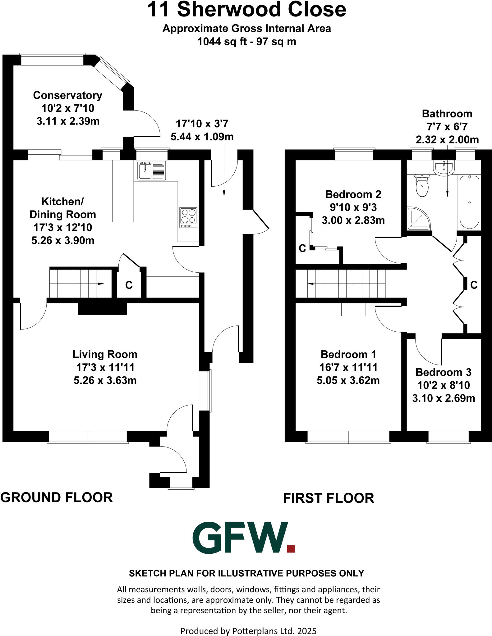11, Sherwood Close, Barnard Castle, County Durham, DL12 floorplan