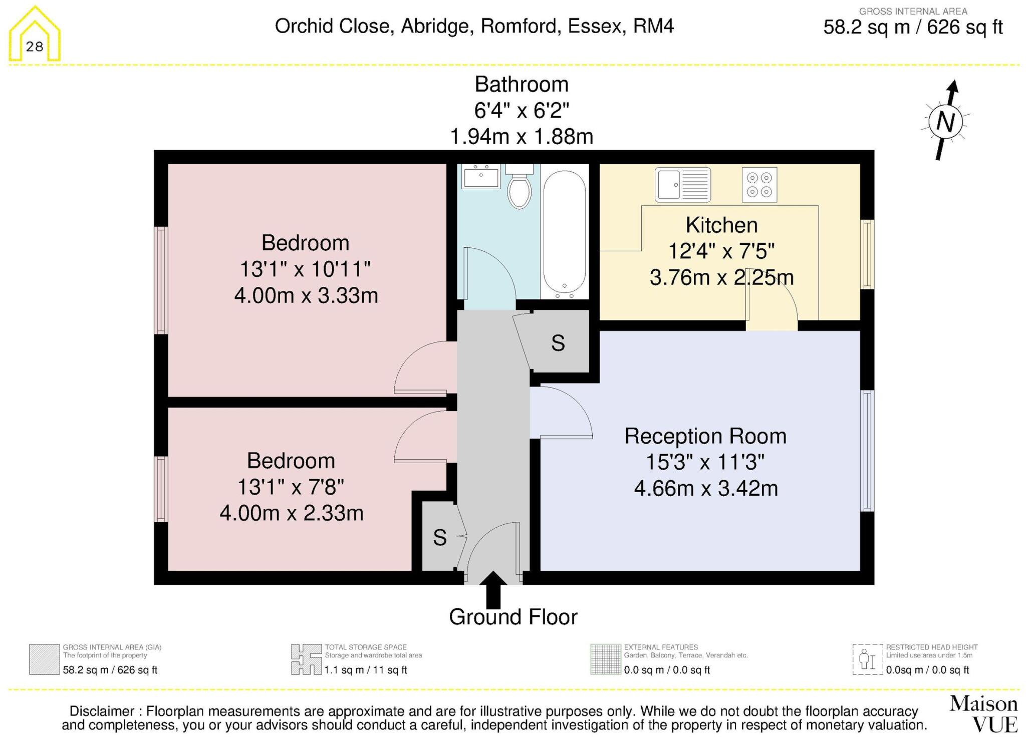 Orchid Close, RM4 floorplan