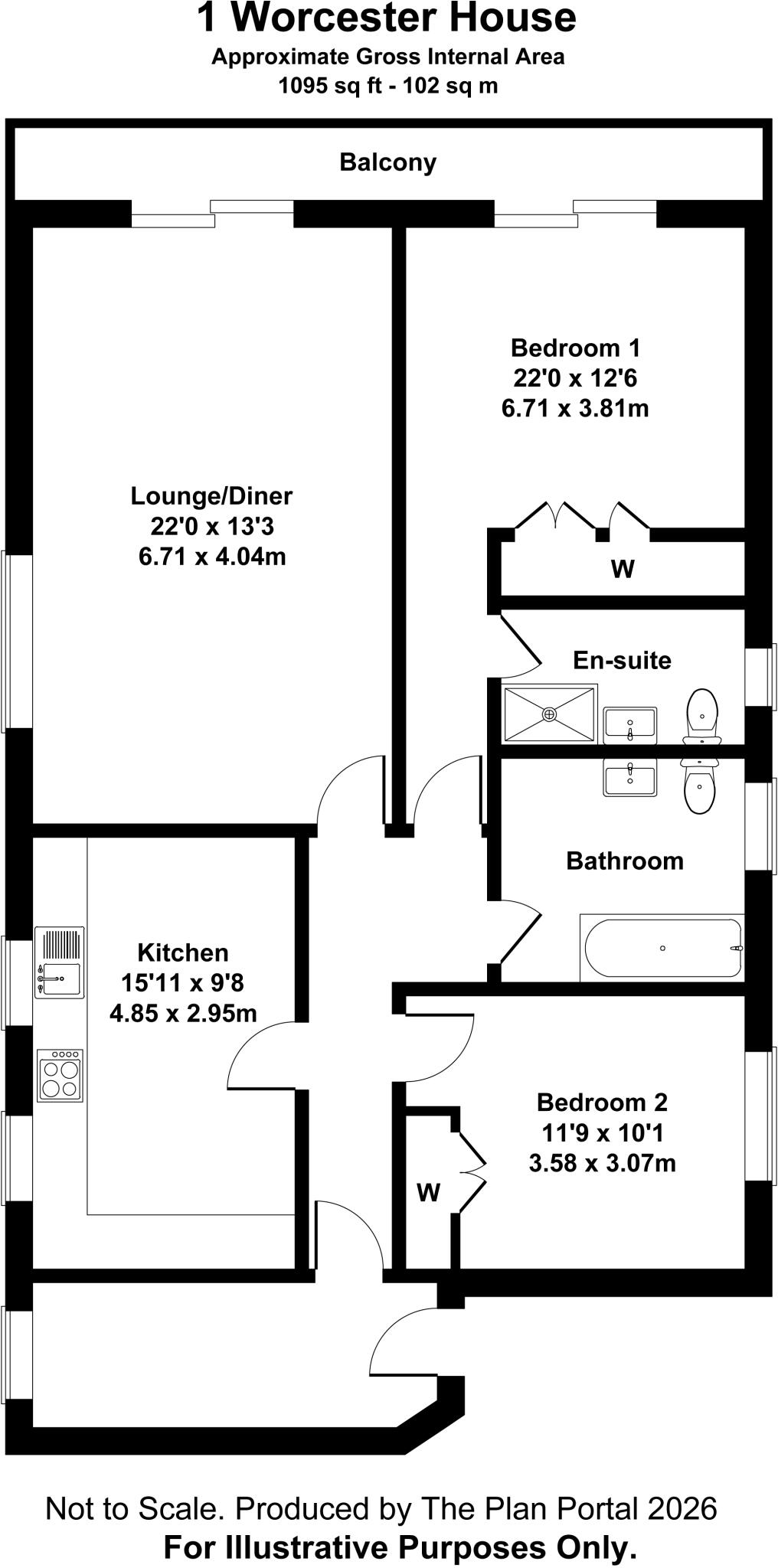 Worcester House, Cyncoed Gardens, Cyncoed, Cardiff., CF23 floorplan
