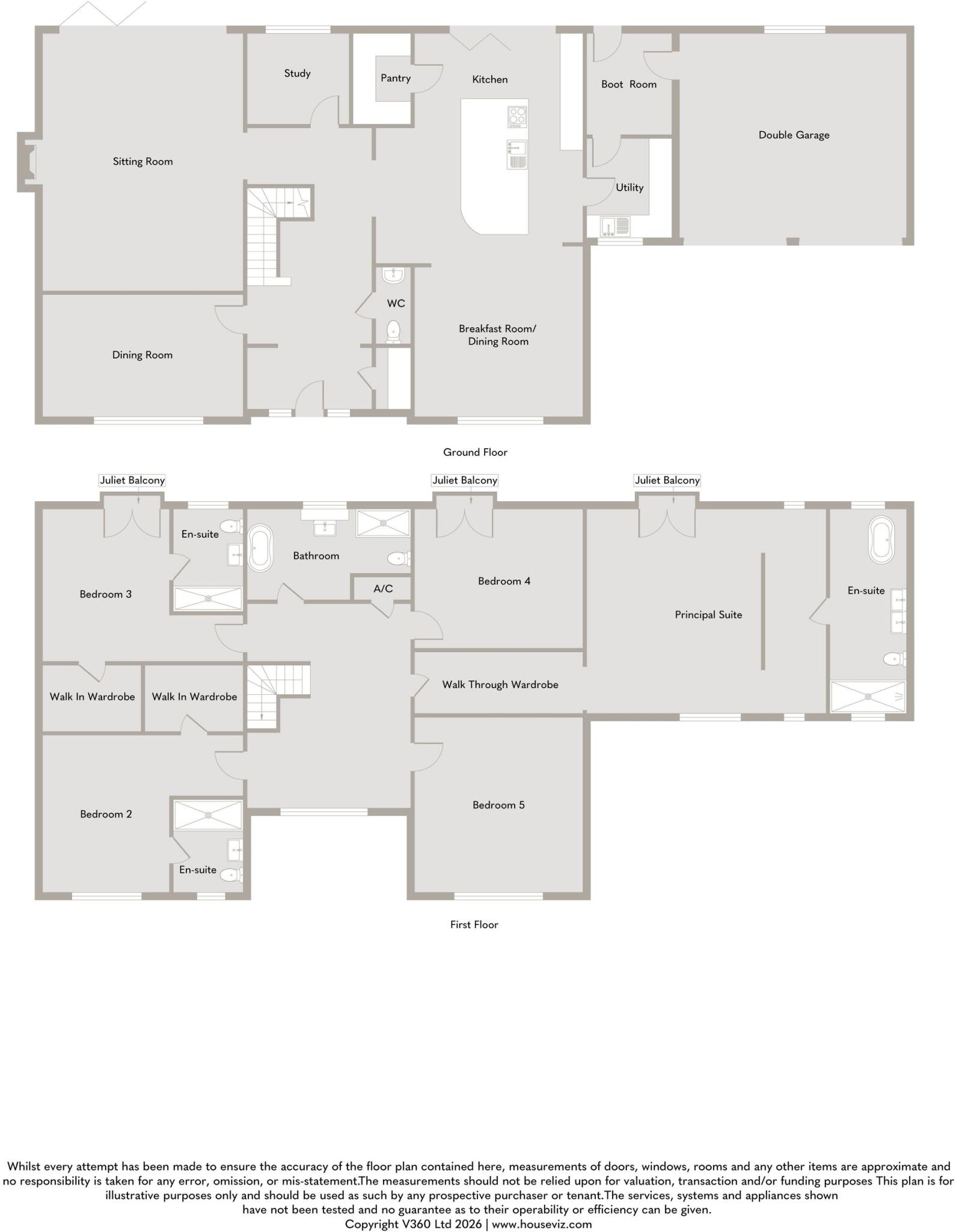 A Five Bedroom New Home with Premium Finish Throughout in Saham Toney floorplan
