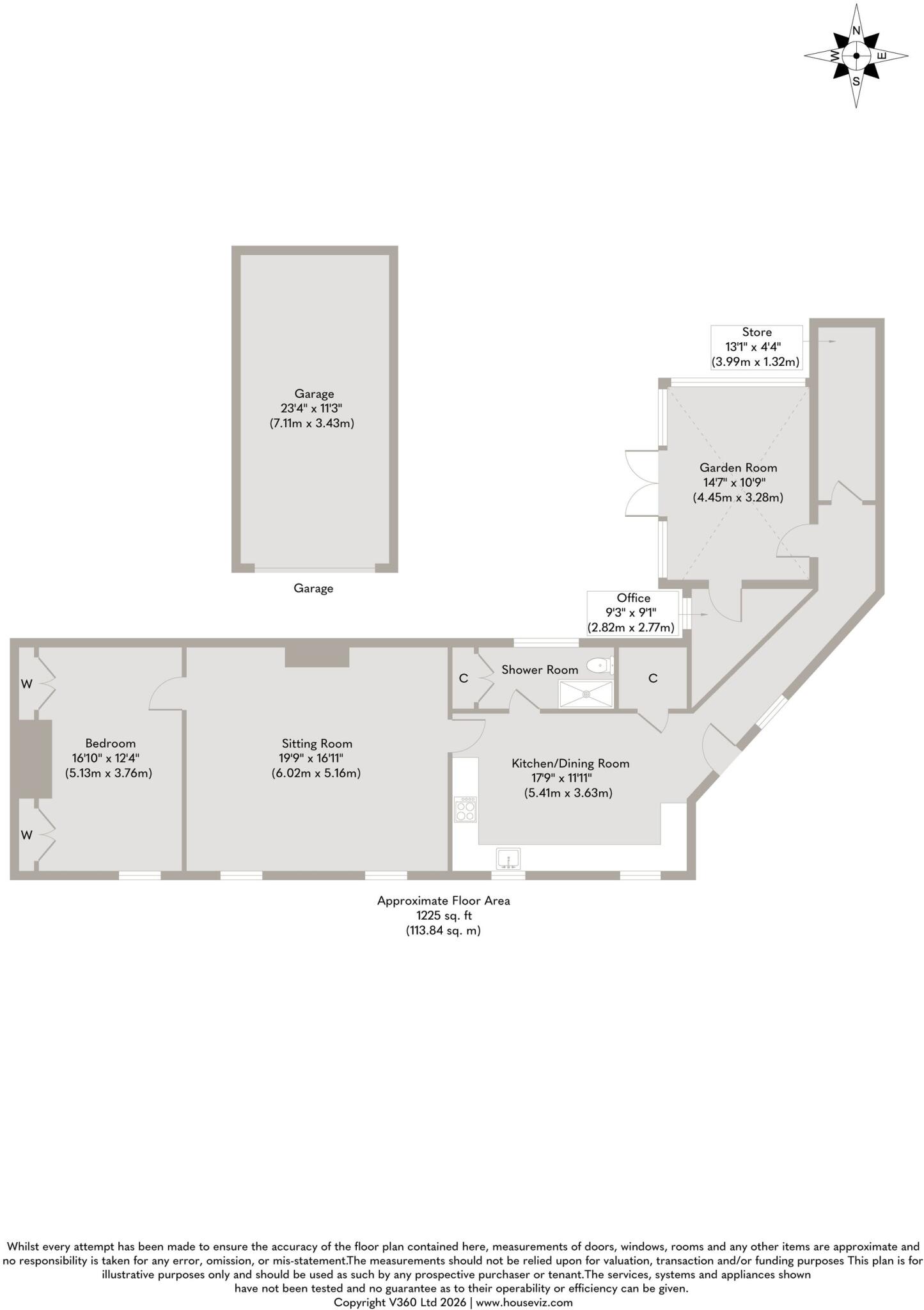 Chain Free One Bedroom Bungalow in Cranworth floorplan
