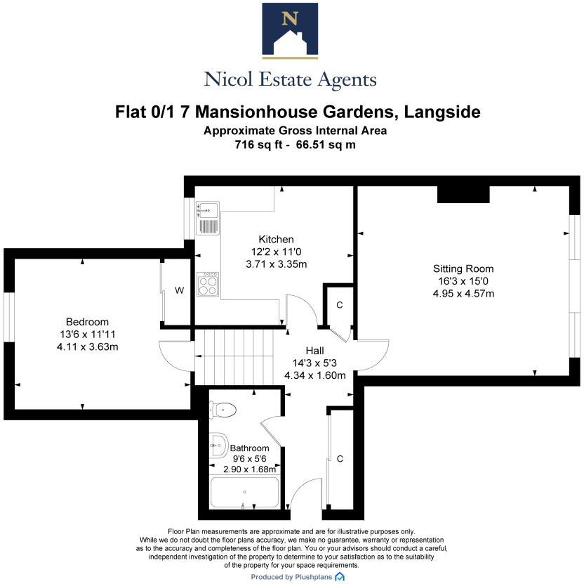 Mansionhouse Gardens, Langside floorplan