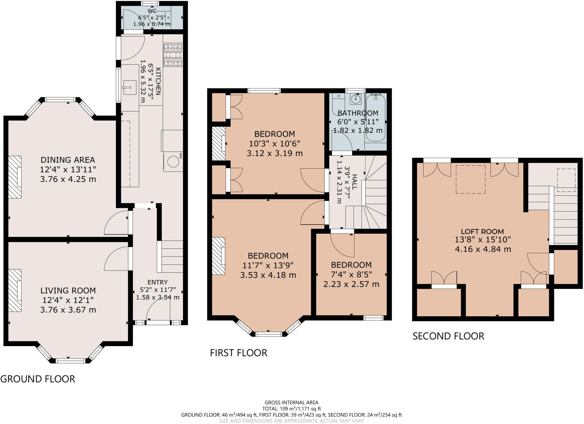 Cottrell Road, Whitchurch, Cardiff, South Glamorgan, CF14 floorplan