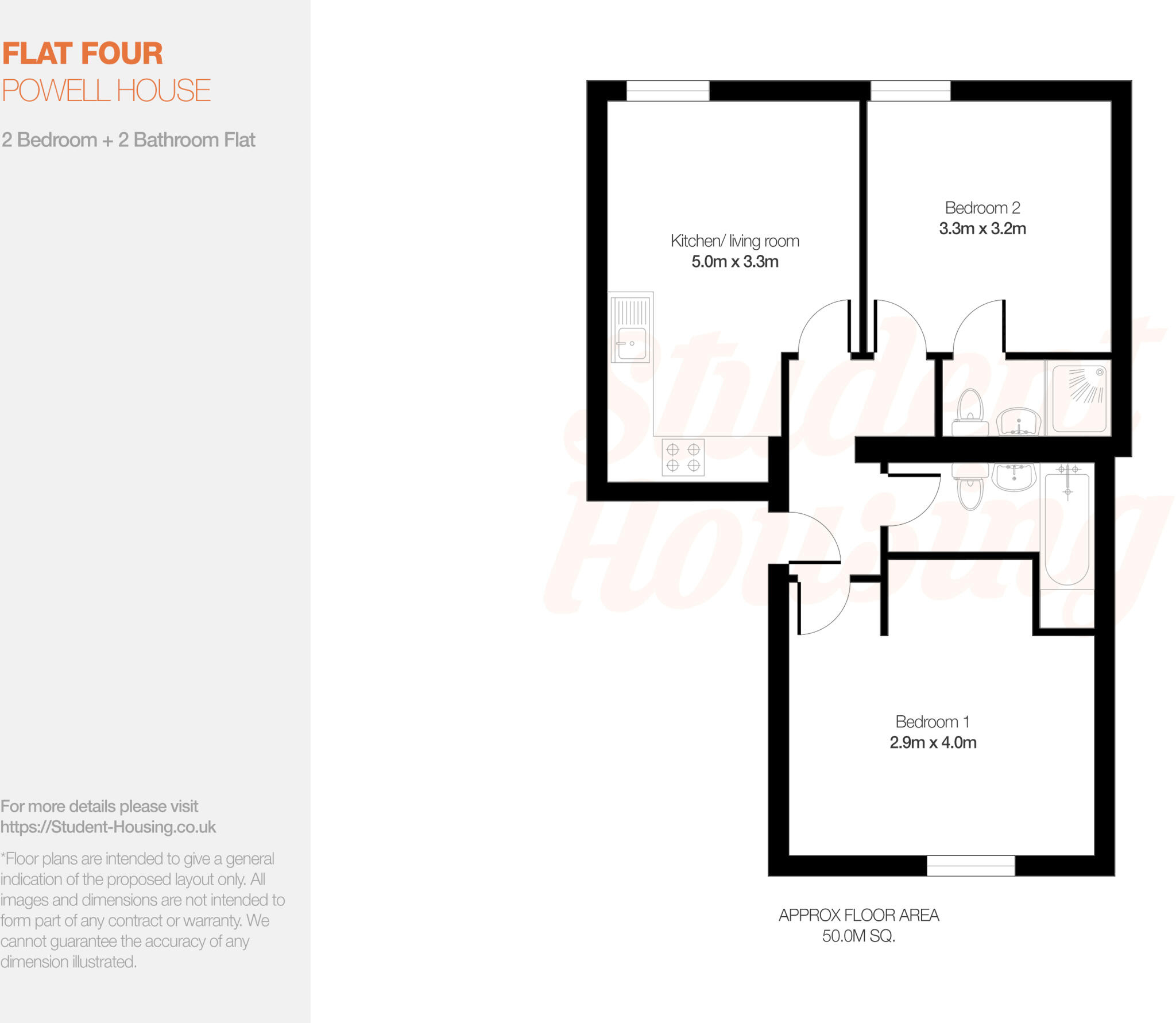 Powell House // Luxury 2 Bed & 2 Bath Apt // AUG 2026 floorplan