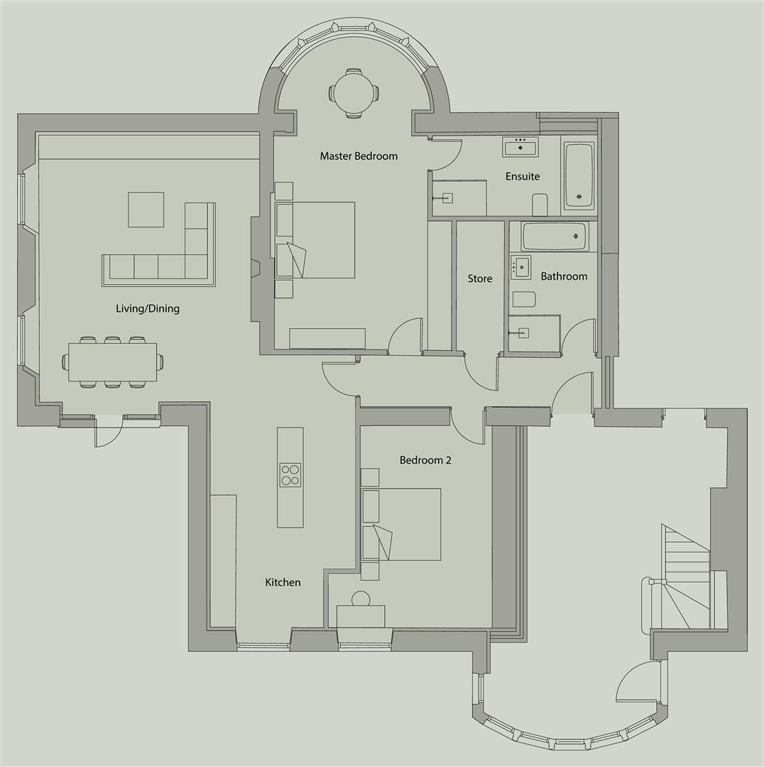 Apt 1, Woodlands Lodge, The Woodlands floorplan