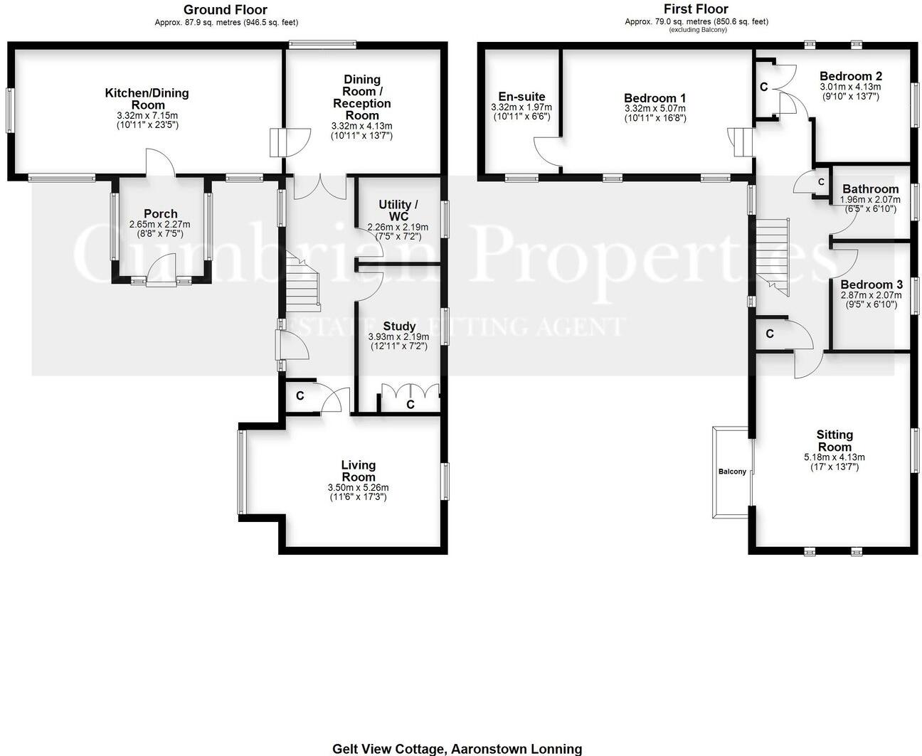 Aaronstown Lonning, Brampton, CA8 floorplan