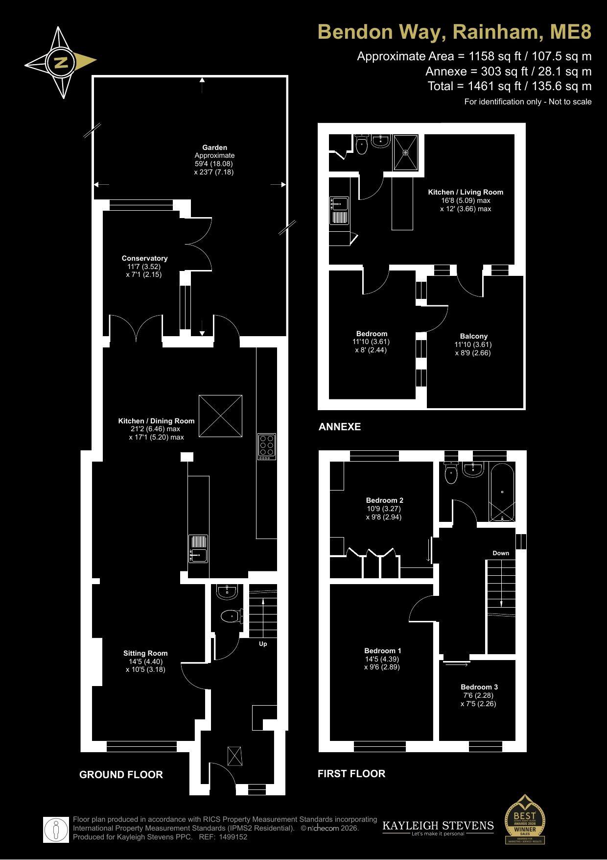 An extended family home with exceptional living space and a 1 bed self-contained annexe. floorplan