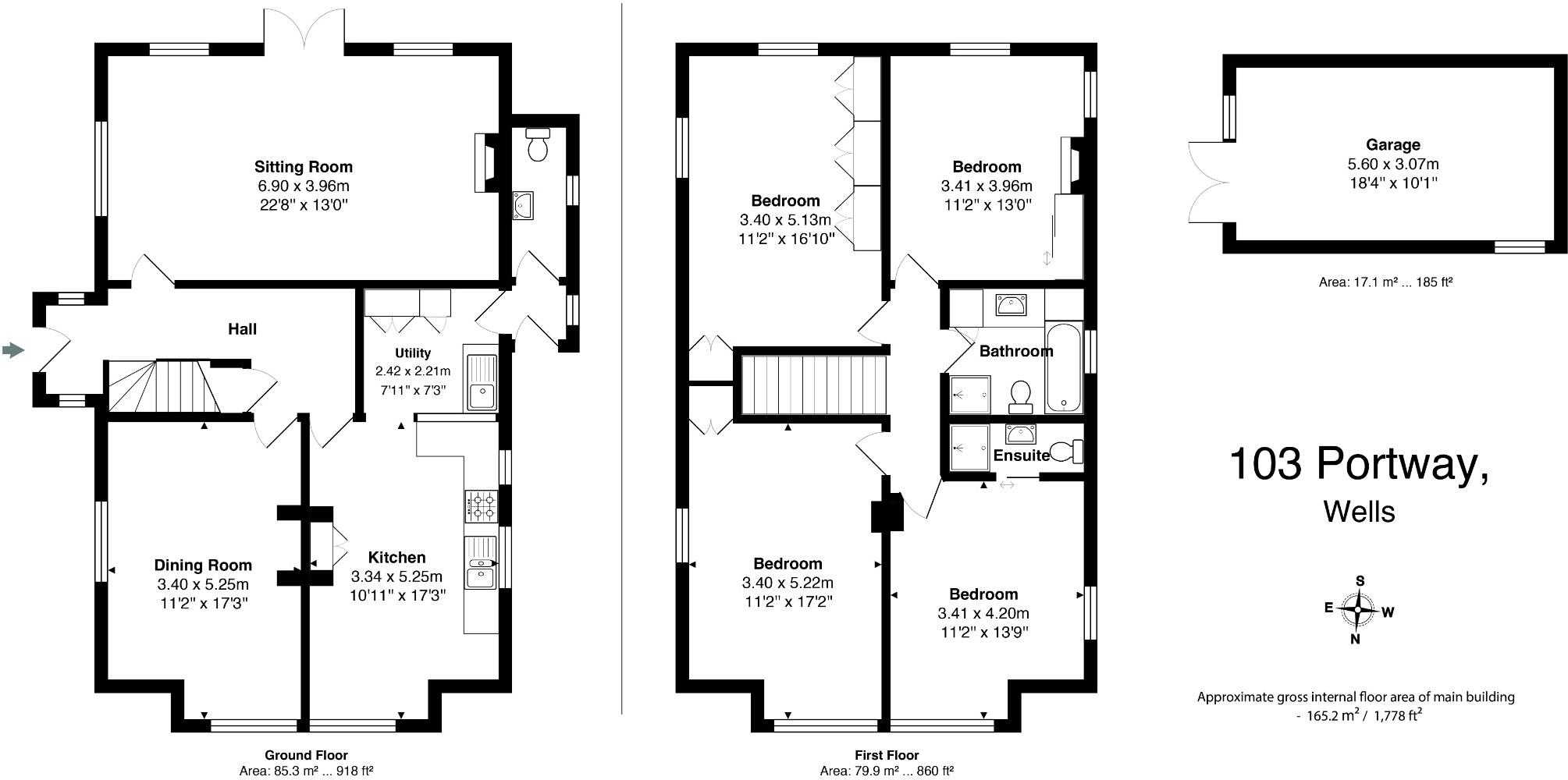 Detached 4 bedroom family home in Wells with fabulous garden floorplan