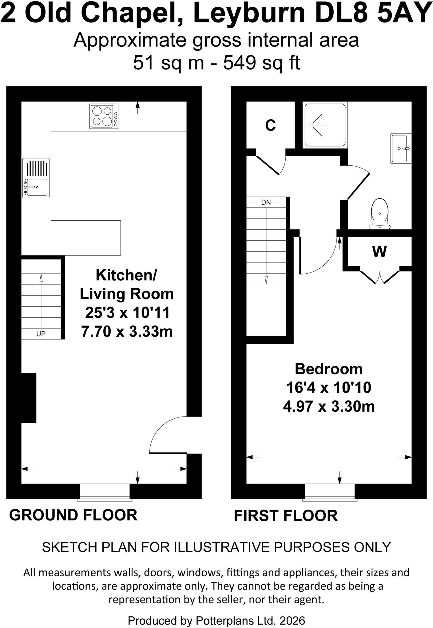 2 Old Chapel, Railway Street, Leyburn floorplan