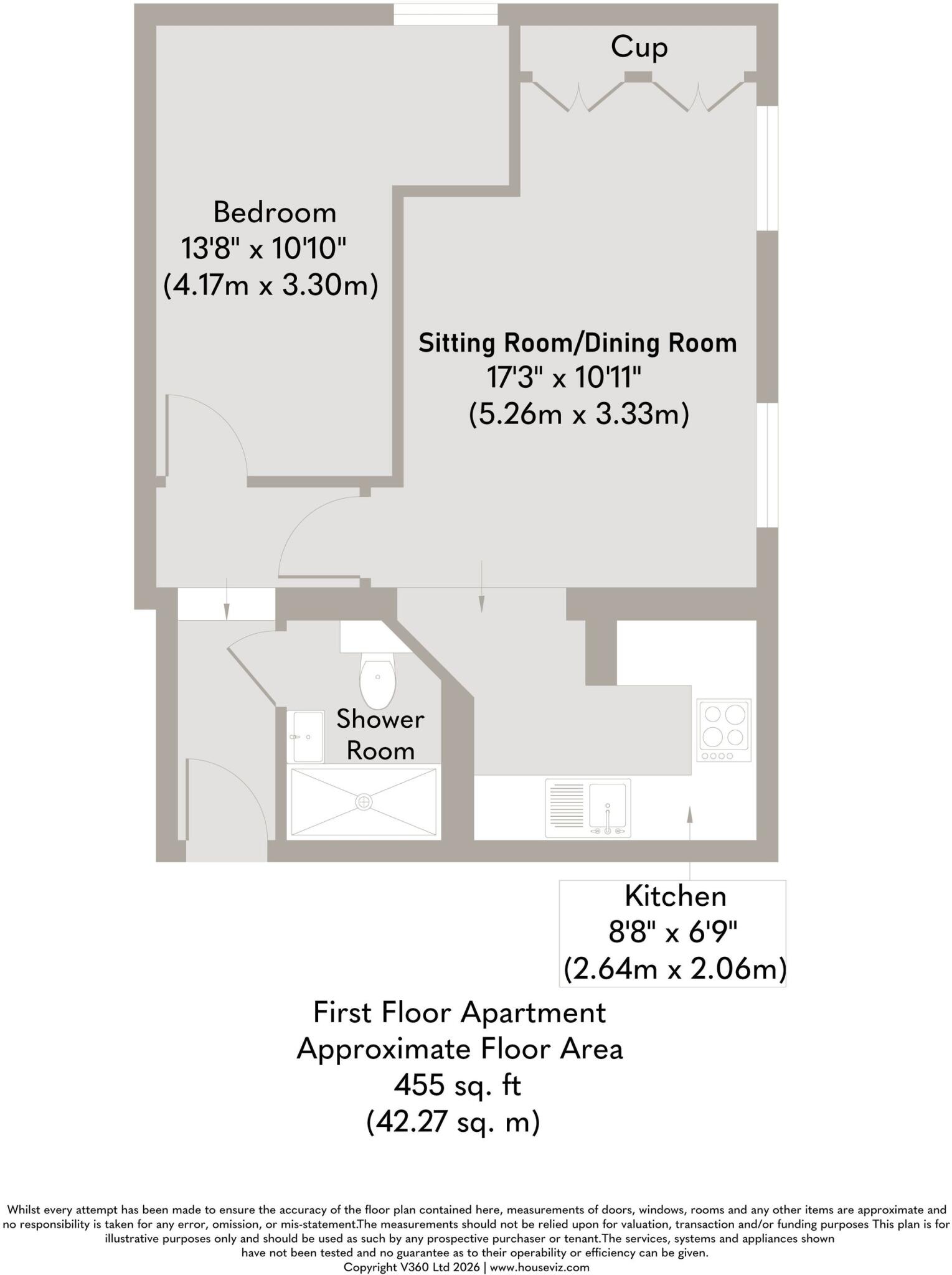 Smart and Ready-To-Use Bolt Hole Apartment with No Onward Chain in Docking floorplan
